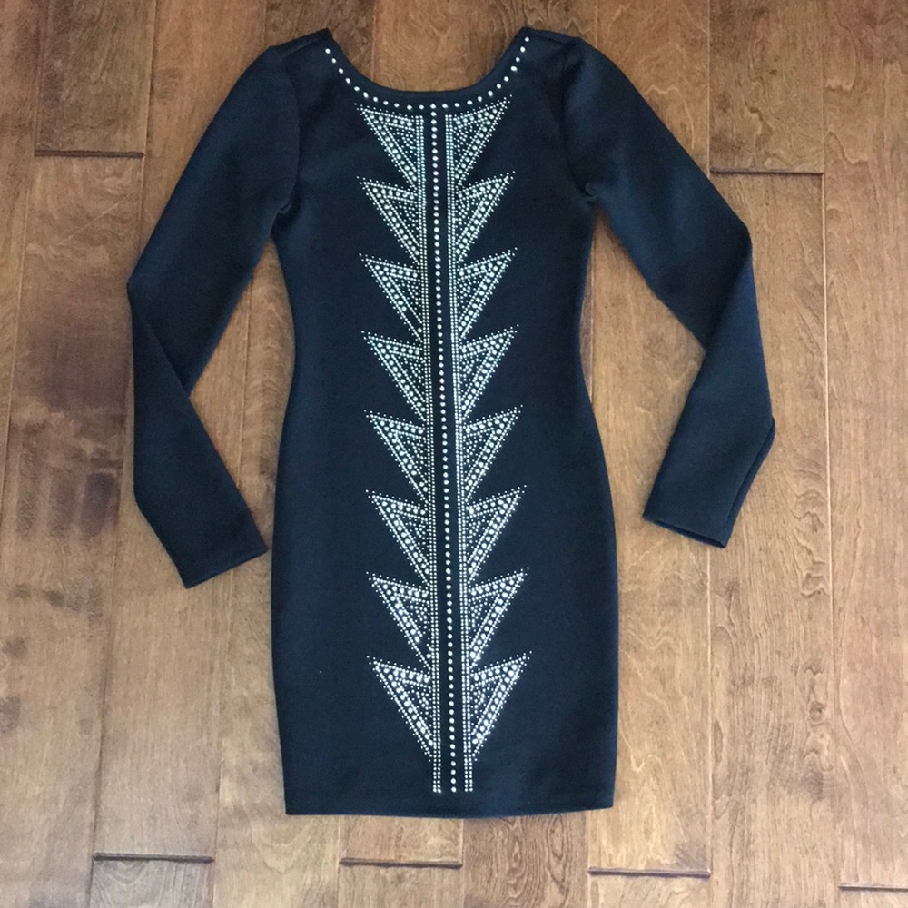 Black Dress w/Aztec Detail
